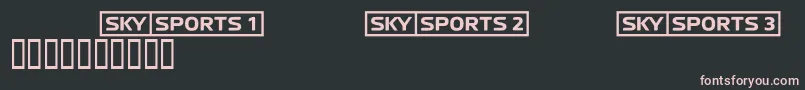 Skyfontsport-fontti – vaaleanpunaiset fontit mustalla taustalla