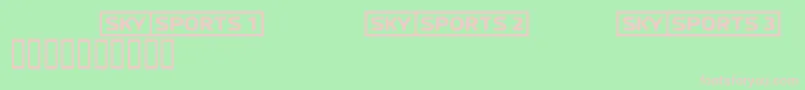 Skyfontsport-Schriftart – Rosa Schriften auf grünem Hintergrund