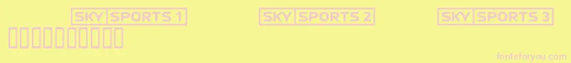Czcionka Skyfontsport – różowe czcionki na żółtym tle
