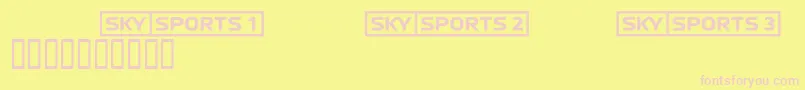 Skyfontsport-Schriftart – Rosa Schriften auf gelbem Hintergrund