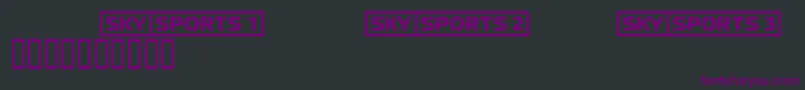 Skyfontsport-Schriftart – Violette Schriften auf schwarzem Hintergrund