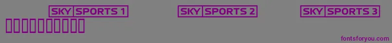 Skyfontsport-fontti – violetit fontit harmaalla taustalla