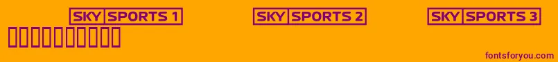 Fonte Skyfontsport – fontes roxas em um fundo laranja