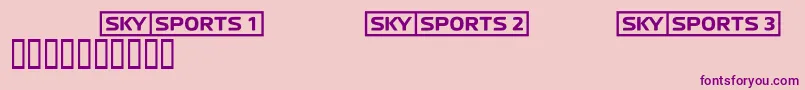 Czcionka Skyfontsport – fioletowe czcionki na różowym tle