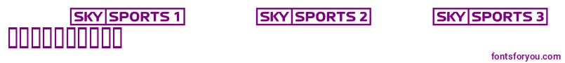 Czcionka Skyfontsport – fioletowe czcionki na białym tle