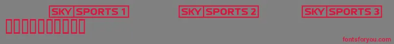 Skyfontsport-Schriftart – Rote Schriften auf grauem Hintergrund