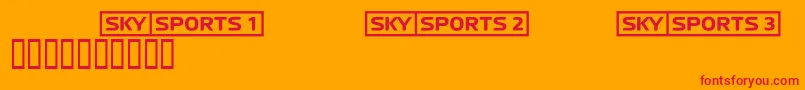 Skyfontsport Font – Red Fonts on Orange Background