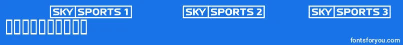 Czcionka Skyfontsport – białe czcionki na niebieskim tle