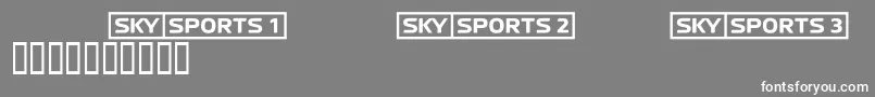 Czcionka Skyfontsport – białe czcionki na szarym tle