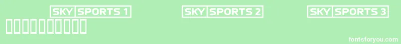 Police Skyfontsport – polices blanches sur fond vert