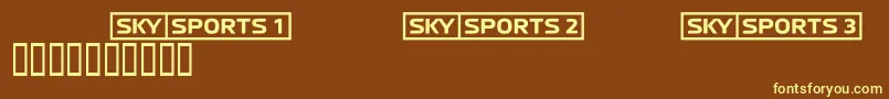 Skyfontsport Font – Yellow Fonts on Brown Background