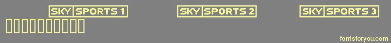 Шрифт Skyfontsport – жёлтые шрифты на сером фоне