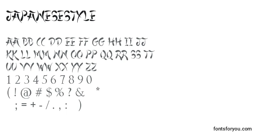 Schriftart JapaneseStyle – Alphabet, Zahlen, spezielle Symbole