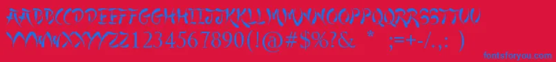 JapaneseStyle Font – Blue Fonts on Red Background