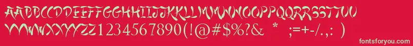 JapaneseStyle Font – Green Fonts on Red Background