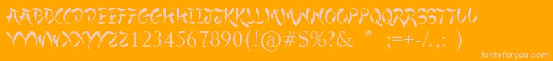 JapaneseStyle Font – Pink Fonts on Orange Background