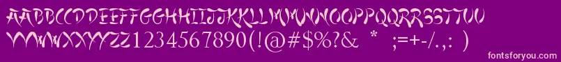 JapaneseStyle Font – Pink Fonts on Purple Background