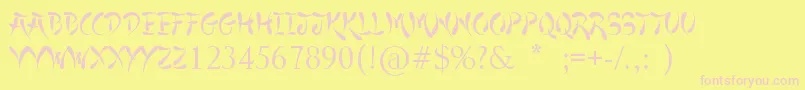 JapaneseStyle Font – Pink Fonts on Yellow Background