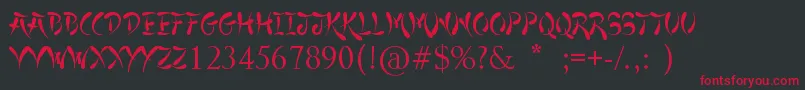 JapaneseStyle Font – Red Fonts on Black Background