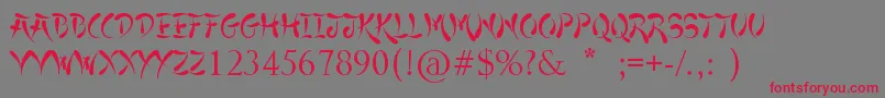 JapaneseStyle Font – Red Fonts on Gray Background