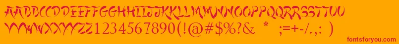 JapaneseStyle Font – Red Fonts on Orange Background
