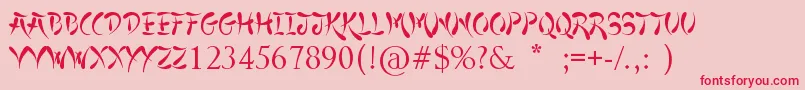 JapaneseStyle Font – Red Fonts on Pink Background