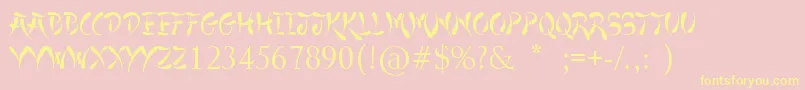 JapaneseStyle Font – Yellow Fonts on Pink Background