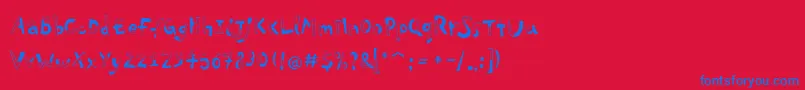 PfplayskoolproHalfull Font – Blue Fonts on Red Background