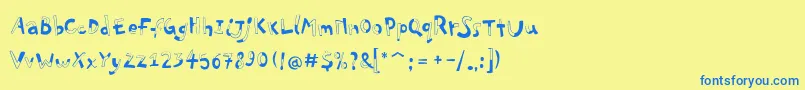 PfplayskoolproHalfull Font – Blue Fonts on Yellow Background