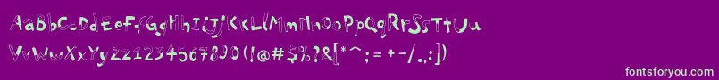 PfplayskoolproHalfull Font – Green Fonts on Purple Background