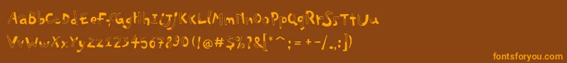 PfplayskoolproHalfull Font – Orange Fonts on Brown Background