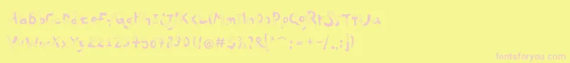 Fonte PfplayskoolproHalfull – fontes rosa em um fundo amarelo