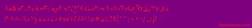 PfplayskoolproHalfull Font – Red Fonts on Purple Background