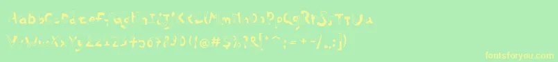 PfplayskoolproHalfull Font – Yellow Fonts on Green Background