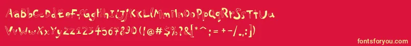 PfplayskoolproHalfull Font – Yellow Fonts on Red Background