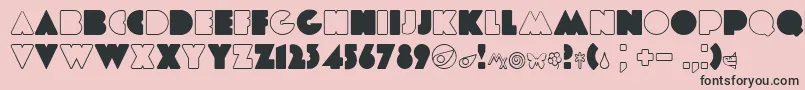 Etiaw3-Schriftart – Schwarze Schriften auf rosa Hintergrund