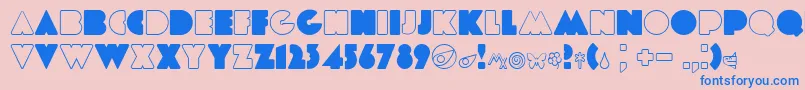 フォントEtiaw3 – ピンクの背景に青い文字