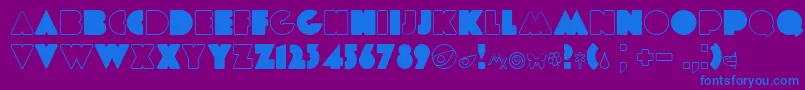 フォントEtiaw3 – 紫色の背景に青い文字