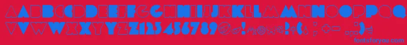 Etiaw3 Font – Blue Fonts on Red Background