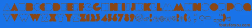 Etiaw3-fontti – ruskeat fontit sinisellä taustalla