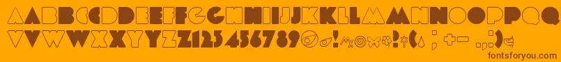 Fonte Etiaw3 – fontes marrons em um fundo laranja