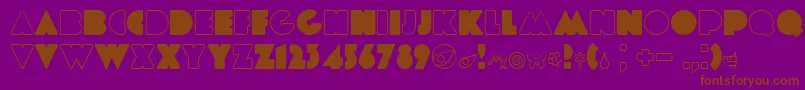 Czcionka Etiaw3 – brązowe czcionki na fioletowym tle