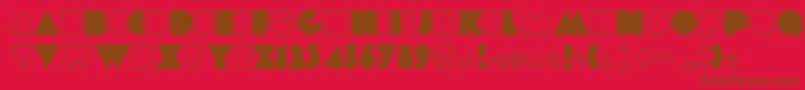 Czcionka Etiaw3 – brązowe czcionki na czerwonym tle