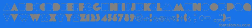 Etiaw3-fontti – harmaat kirjasimet sinisellä taustalla