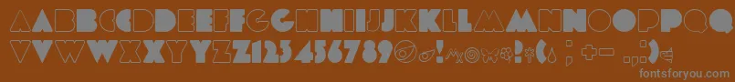 Etiaw3-Schriftart – Graue Schriften auf braunem Hintergrund