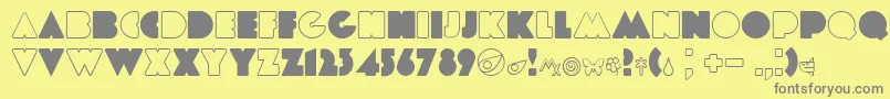 Etiaw3 Font – Gray Fonts on Yellow Background