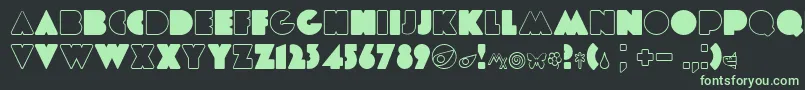 Etiaw3-Schriftart – Grüne Schriften auf schwarzem Hintergrund
