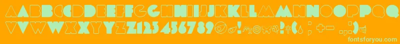 Шрифт Etiaw3 – зелёные шрифты на оранжевом фоне