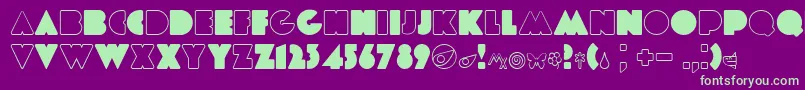 Etiaw3-fontti – vihreät fontit violetilla taustalla