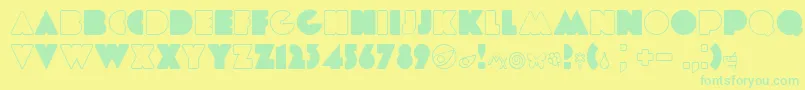 Fonte Etiaw3 – fontes verdes em um fundo amarelo